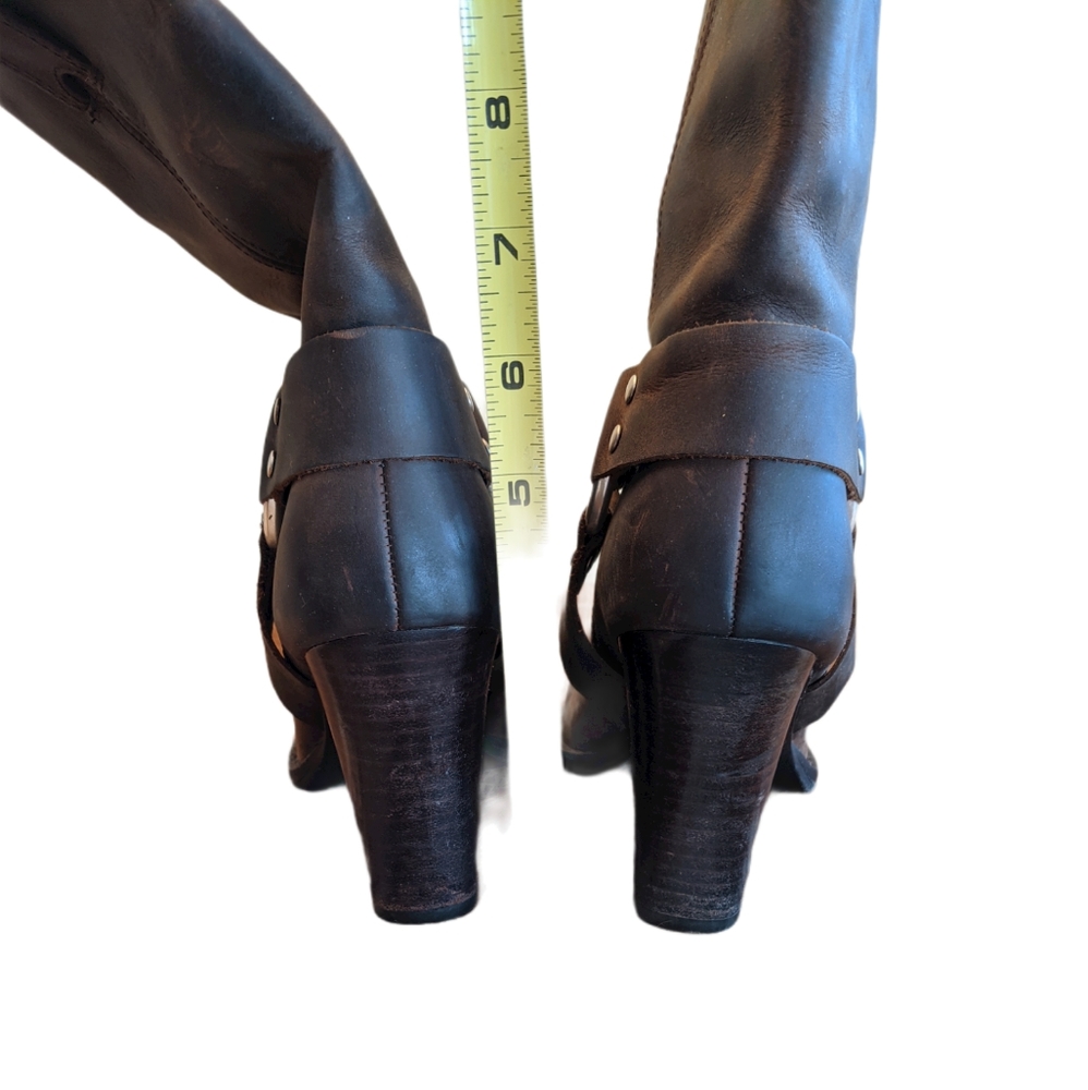 Michael Kors Distressed Leather Harness Boots - Picture 2 of 11